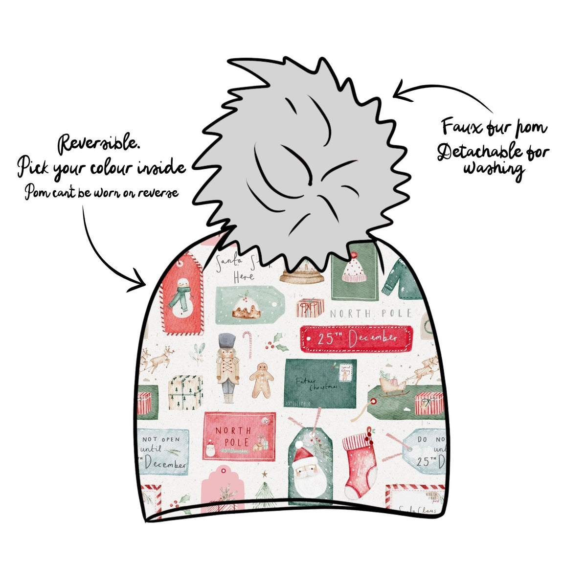 North Pole Greetings Toddler & Child Bobble Hat