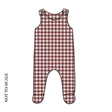 Load image into Gallery viewer, Berry Gingham Footed Romper
