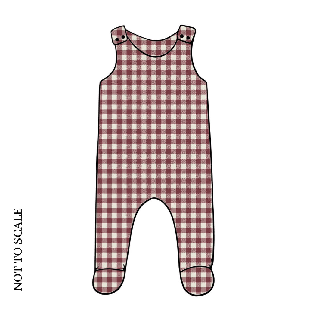 Berry Gingham Footed Romper