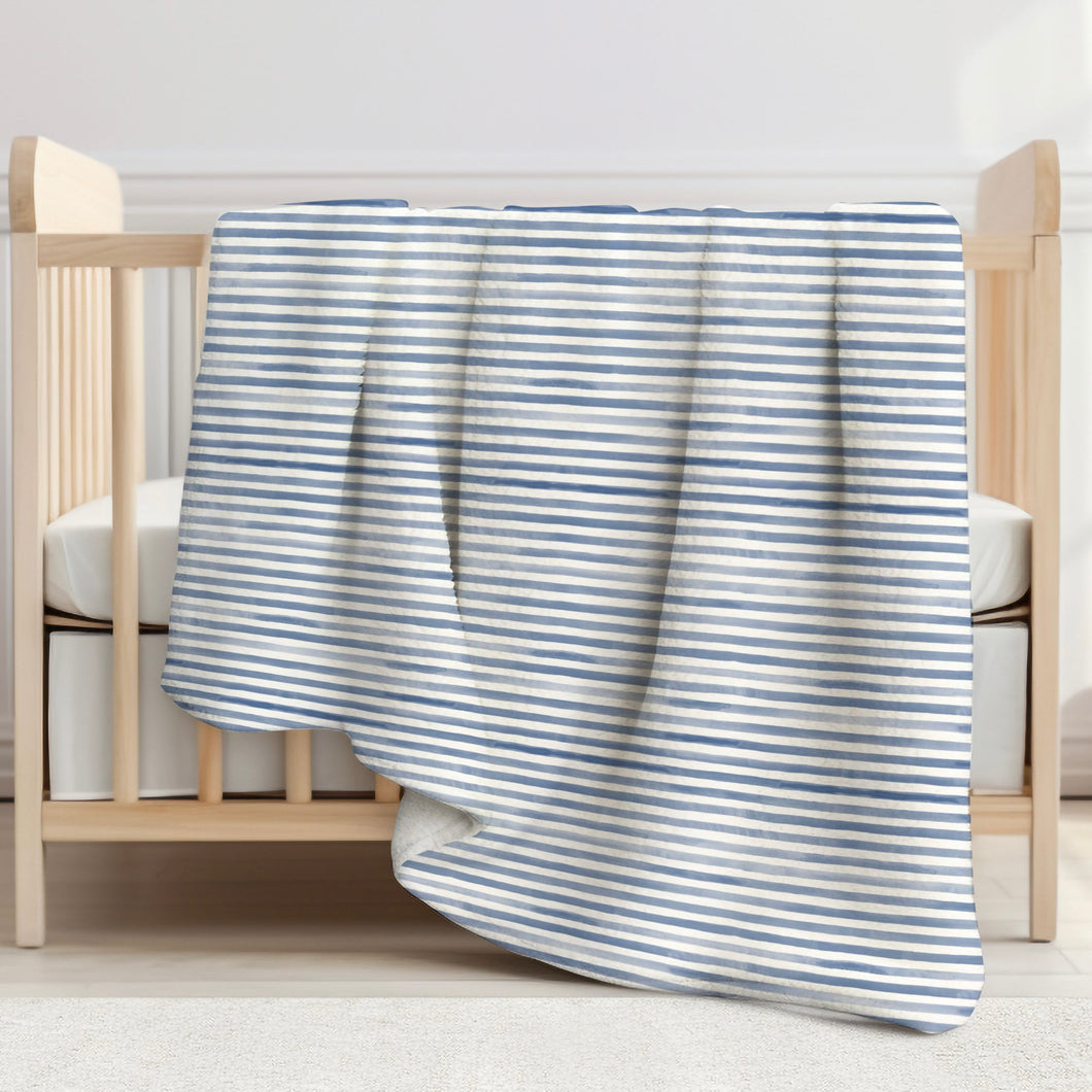 Watercolour Stripes Sherpa Blanket