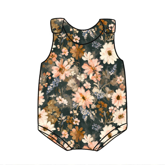 Fall Floral Child & Baby Bloomer Romper