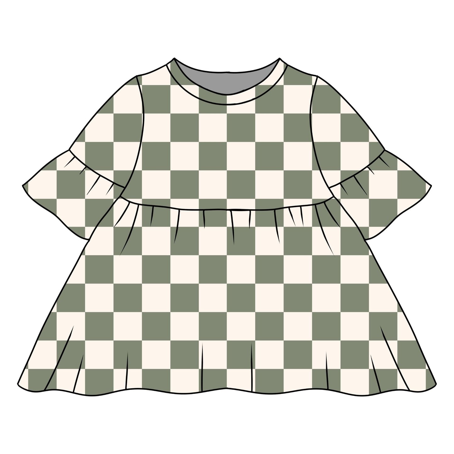 Chequerboard Child & Baby Sleeved Dress - 3 options