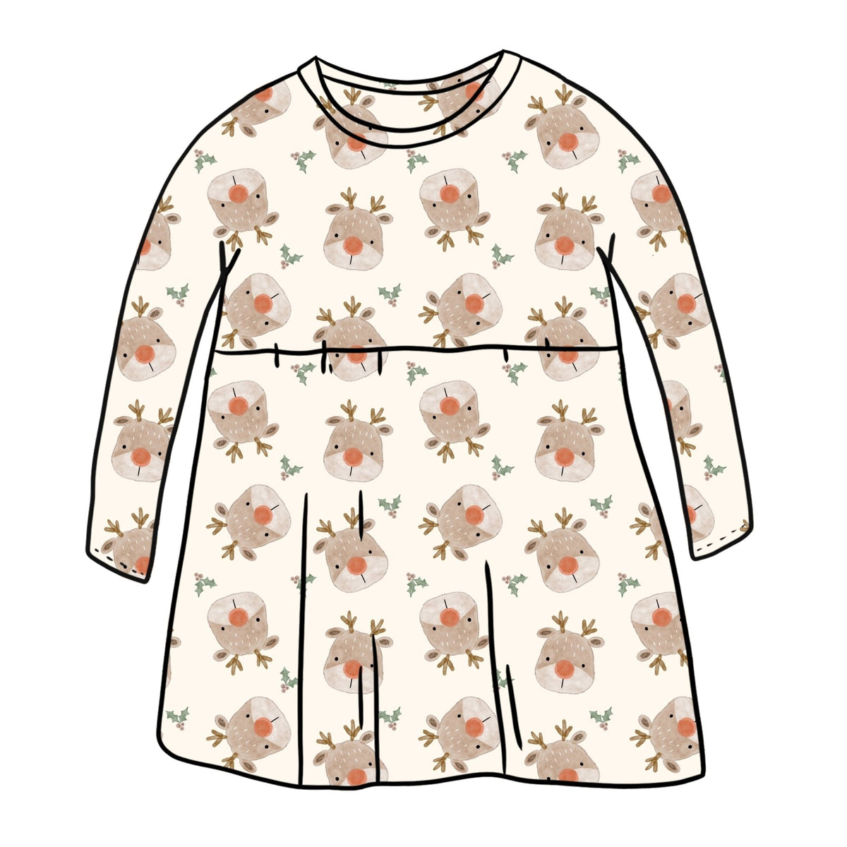 Rudolph Child & Baby Sleeved Dress - 3 options