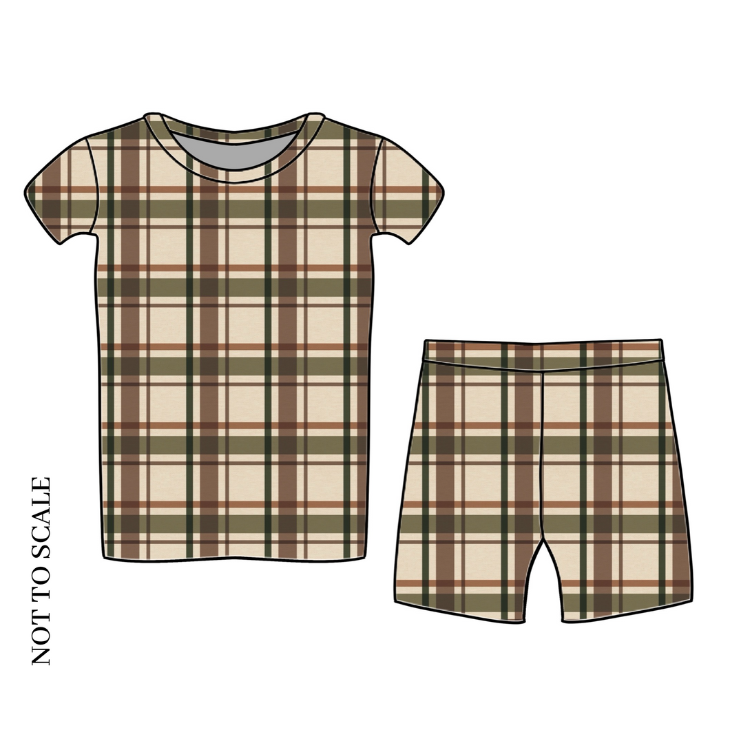 Wild Wood Check Shorts Lounge Set