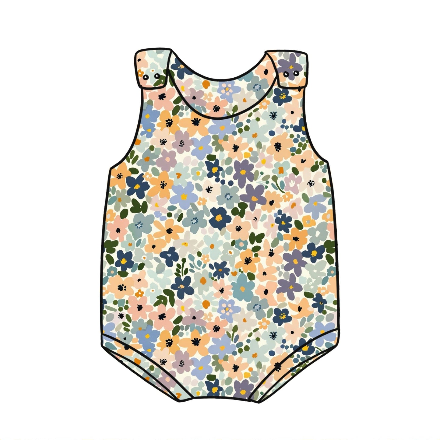 Wildflower Confetti Child & Baby Bloomer Romper