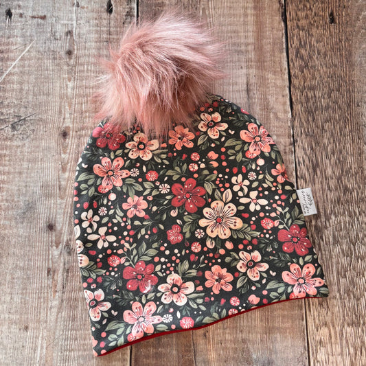 Retro Christmas Bobble Hat 2-4 years (wine inside)