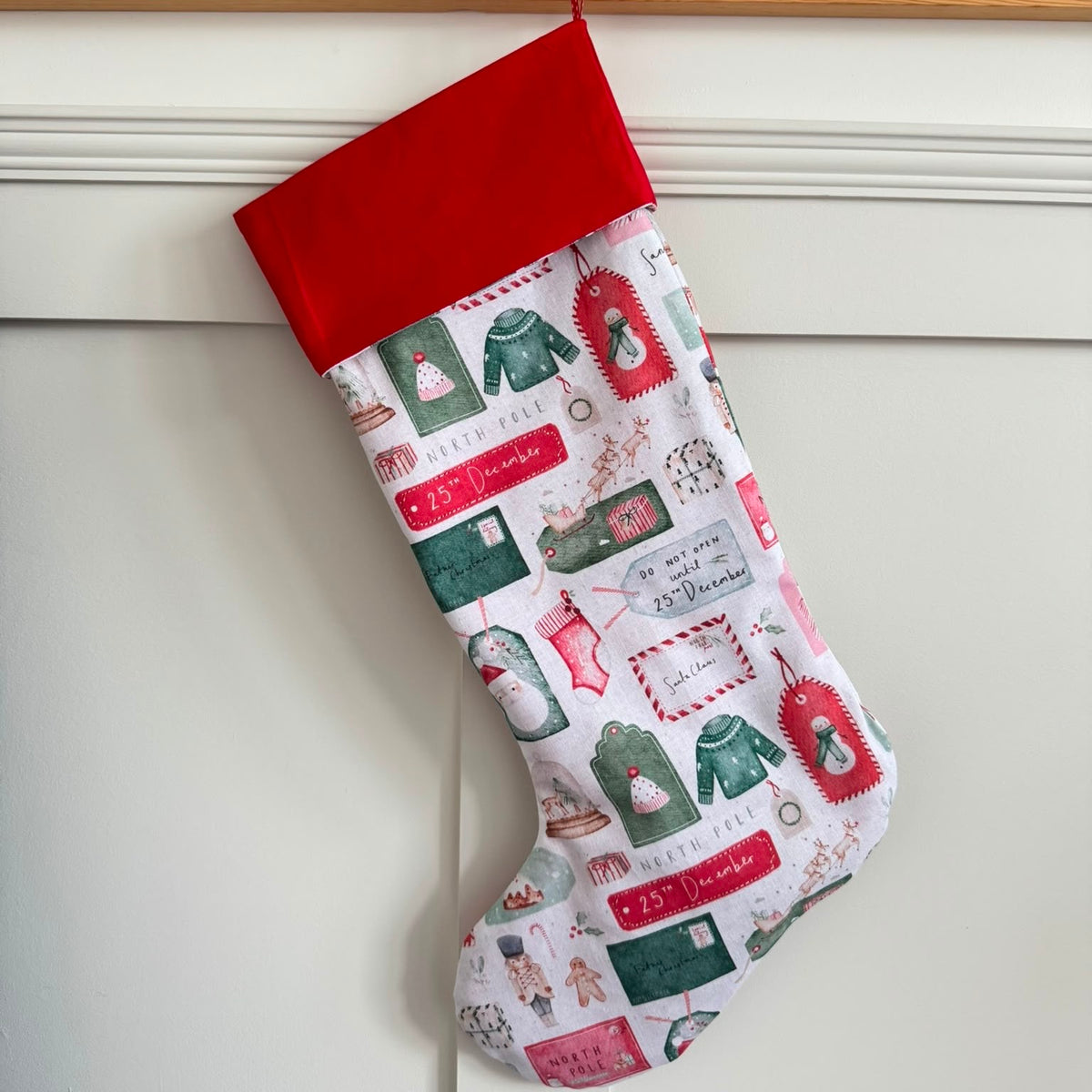 North Pole Greetings Stocking - personalisation available