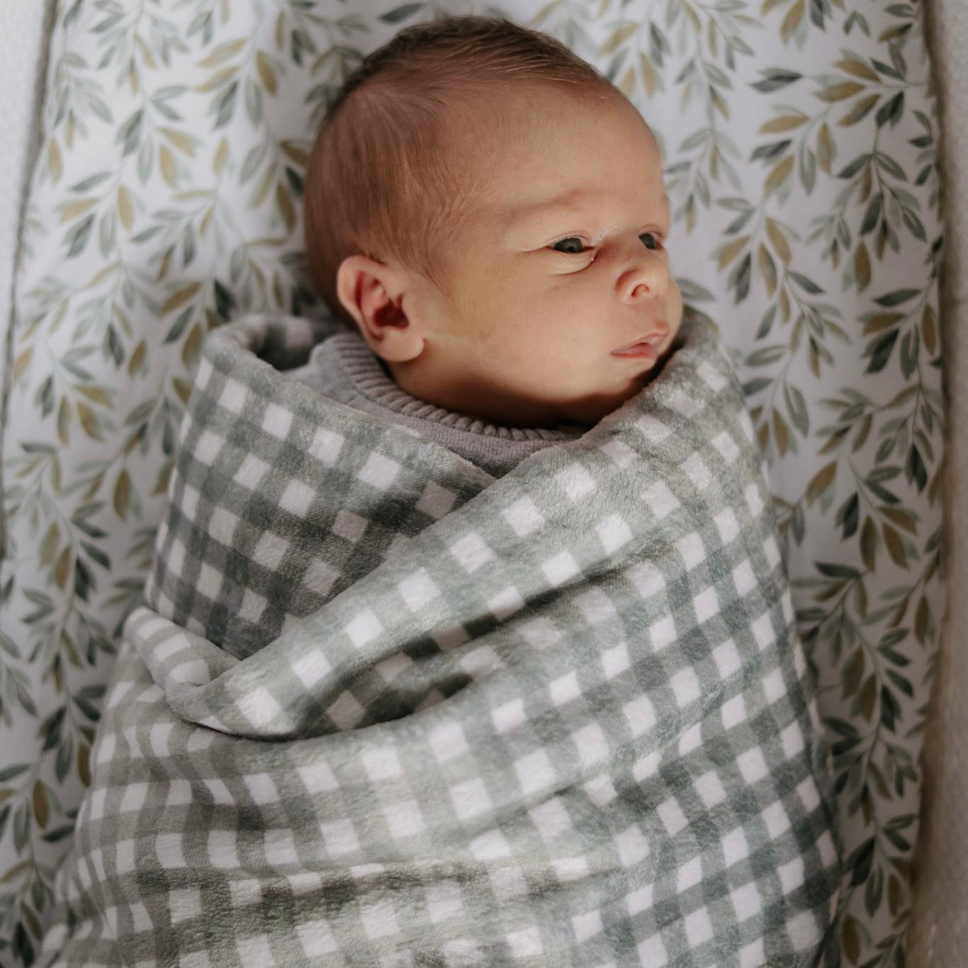 Forest Gingham Toddler & Child Sherpa Blanket