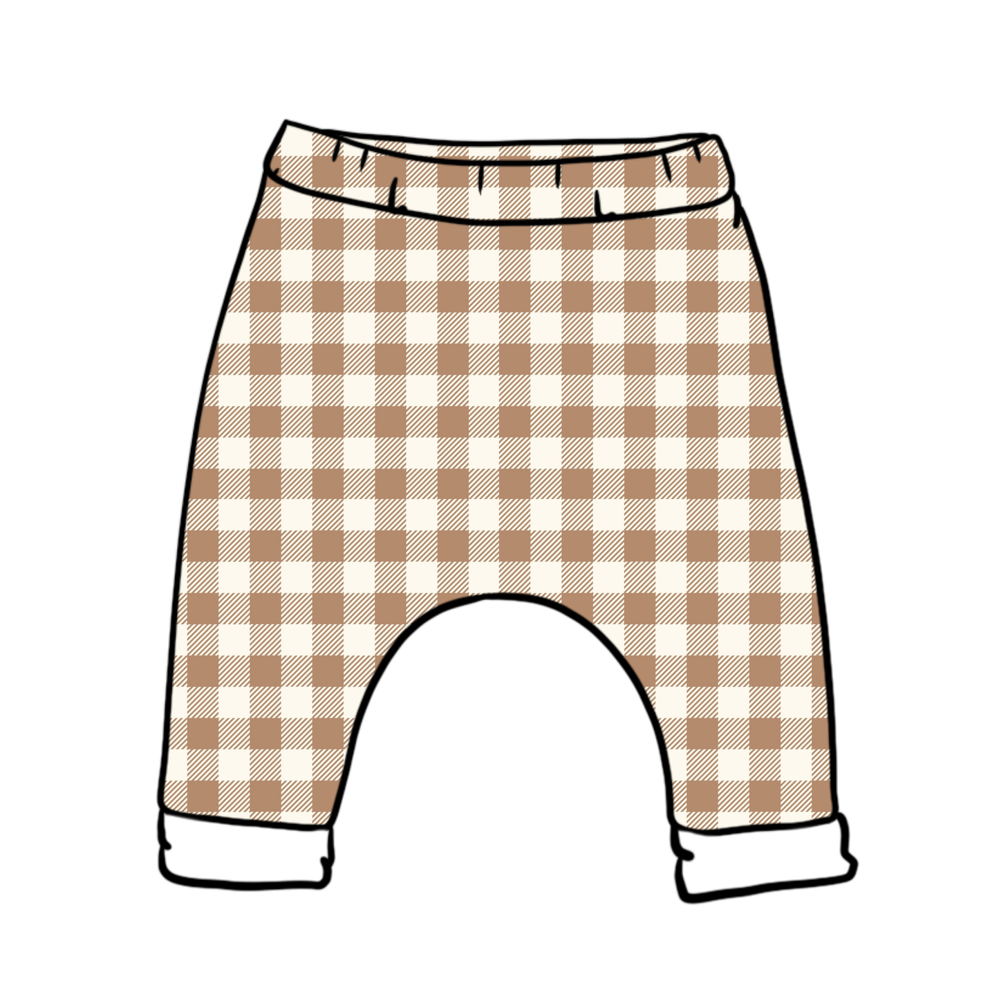 Mocha Gingham Baby & Child Harems