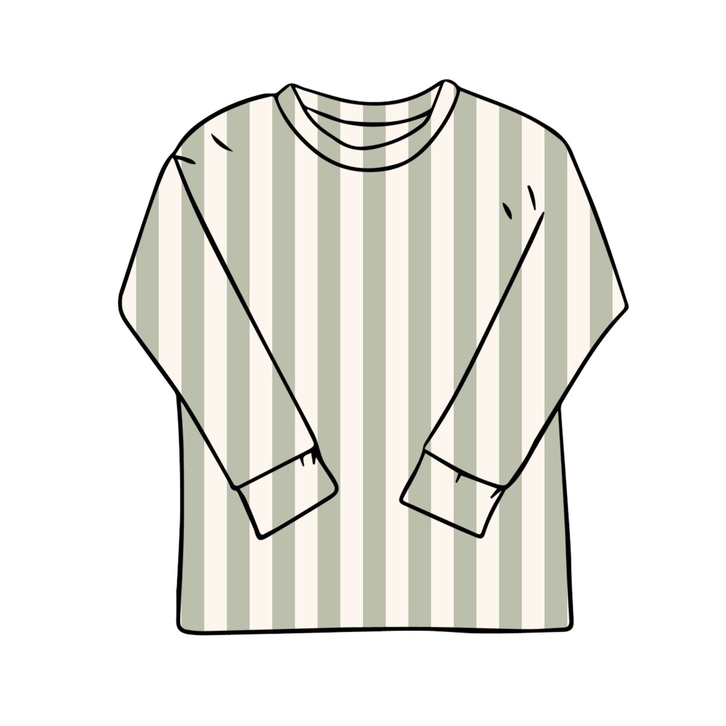 Sage Stripes Child & Baby T-Shirt - Short or Long Sleeve