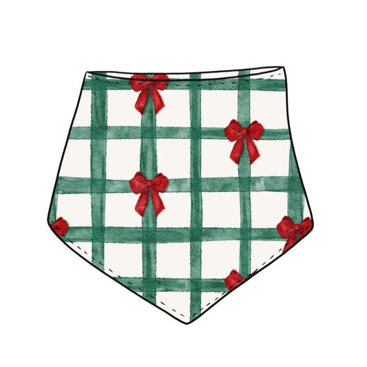 Christmas Gingham Child & Baby Dribble Bib