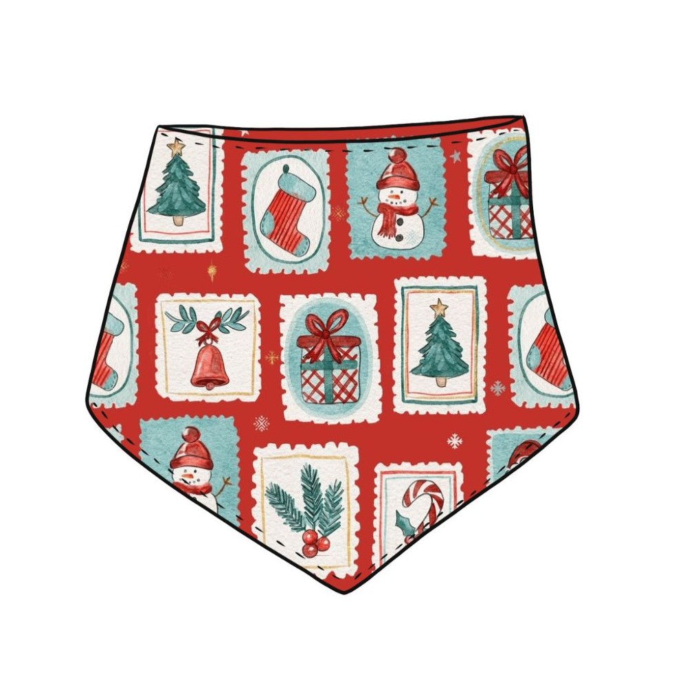 Christmas Stamps Child & Baby Dribble Bib