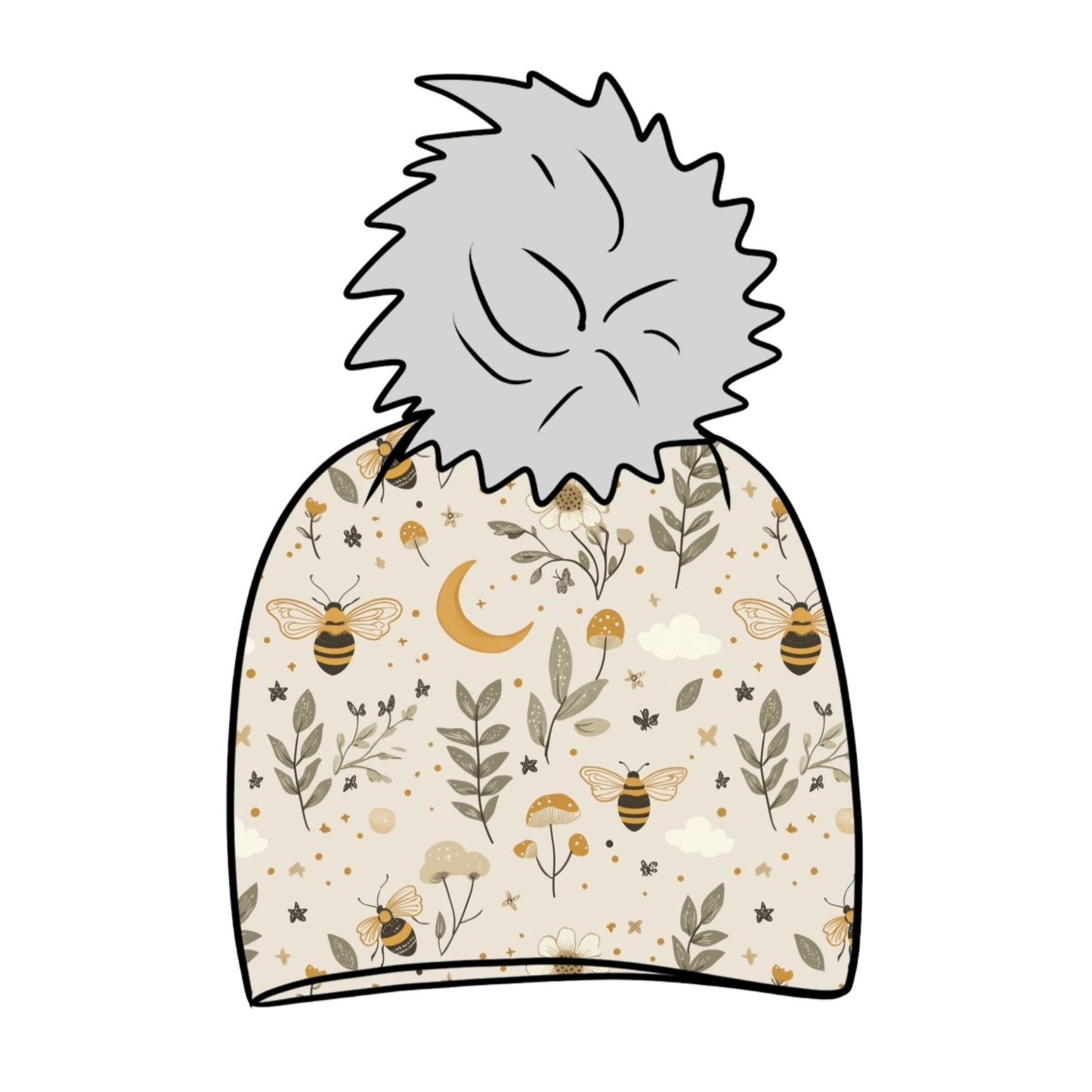 Bees & Moon Toddler & Child Bobble Hat