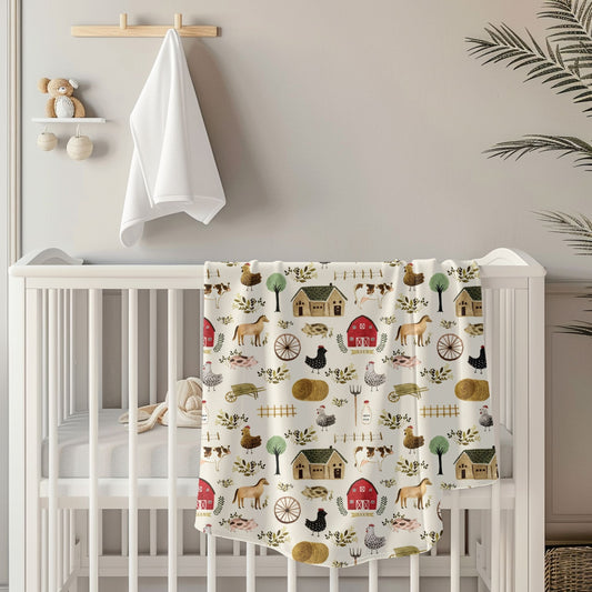 Farming Toddler & Child Sherpa Blanket
