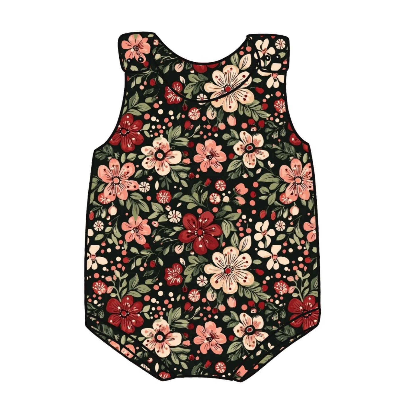 Christmas Floral Child & Baby Bloomer Romper