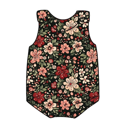 Christmas Floral Child & Baby Bloomer Romper
