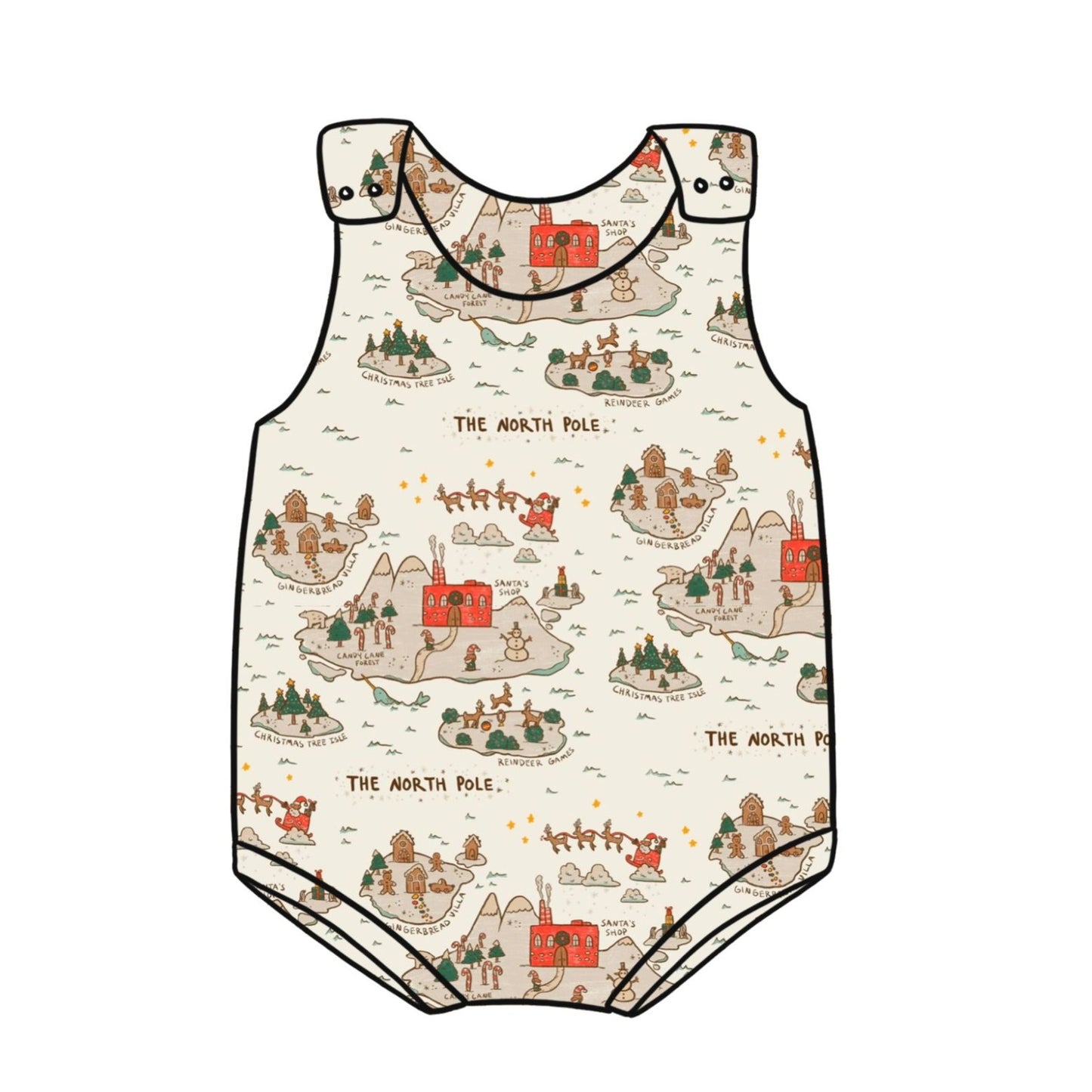 North Pole Child & Baby Bloomer Romper