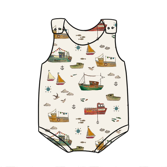 Fishing Boats Child & Baby Bloomer Romper