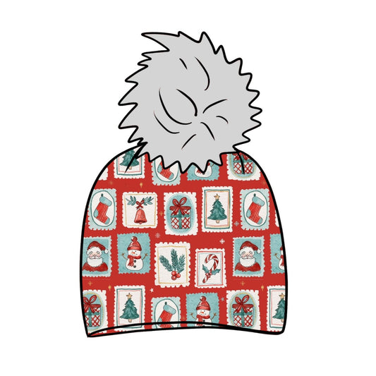 Christmas Stamps Child & Baby Bobble Hat