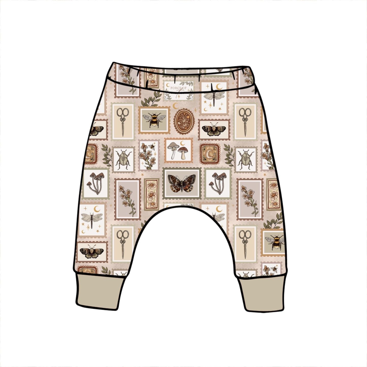 Botany Stamps Harems 9-12m (Oat cuff)