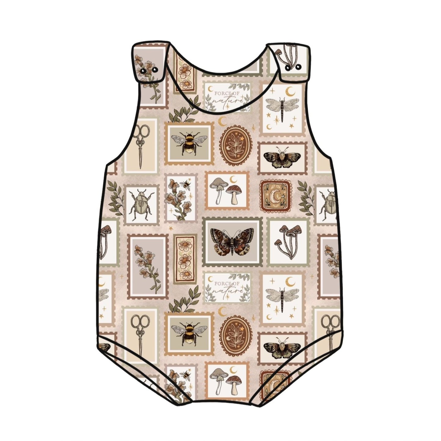 Botany Stamps Child & Baby Bloomer Romper