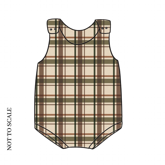 Wild Wood Check Bloomer Romper