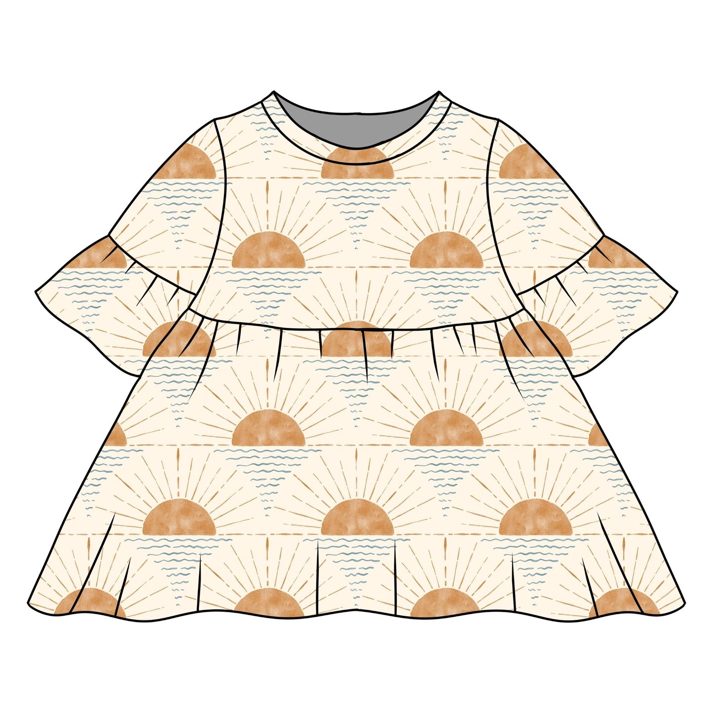 Sun Rays Child & Baby Sleeved Dress - 3 options