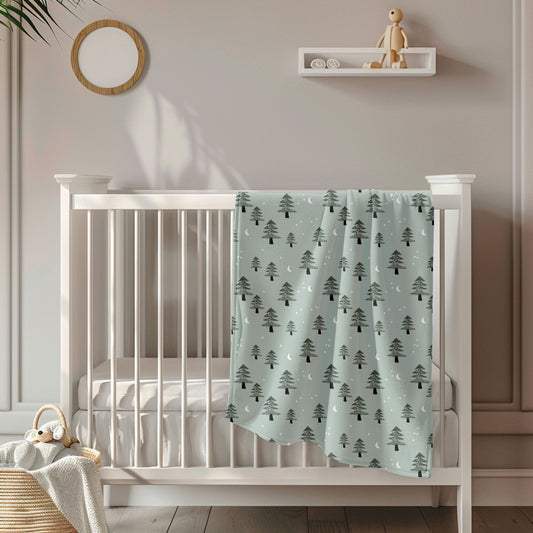 Winter Forest Toddler & Child Sherpa Blanket