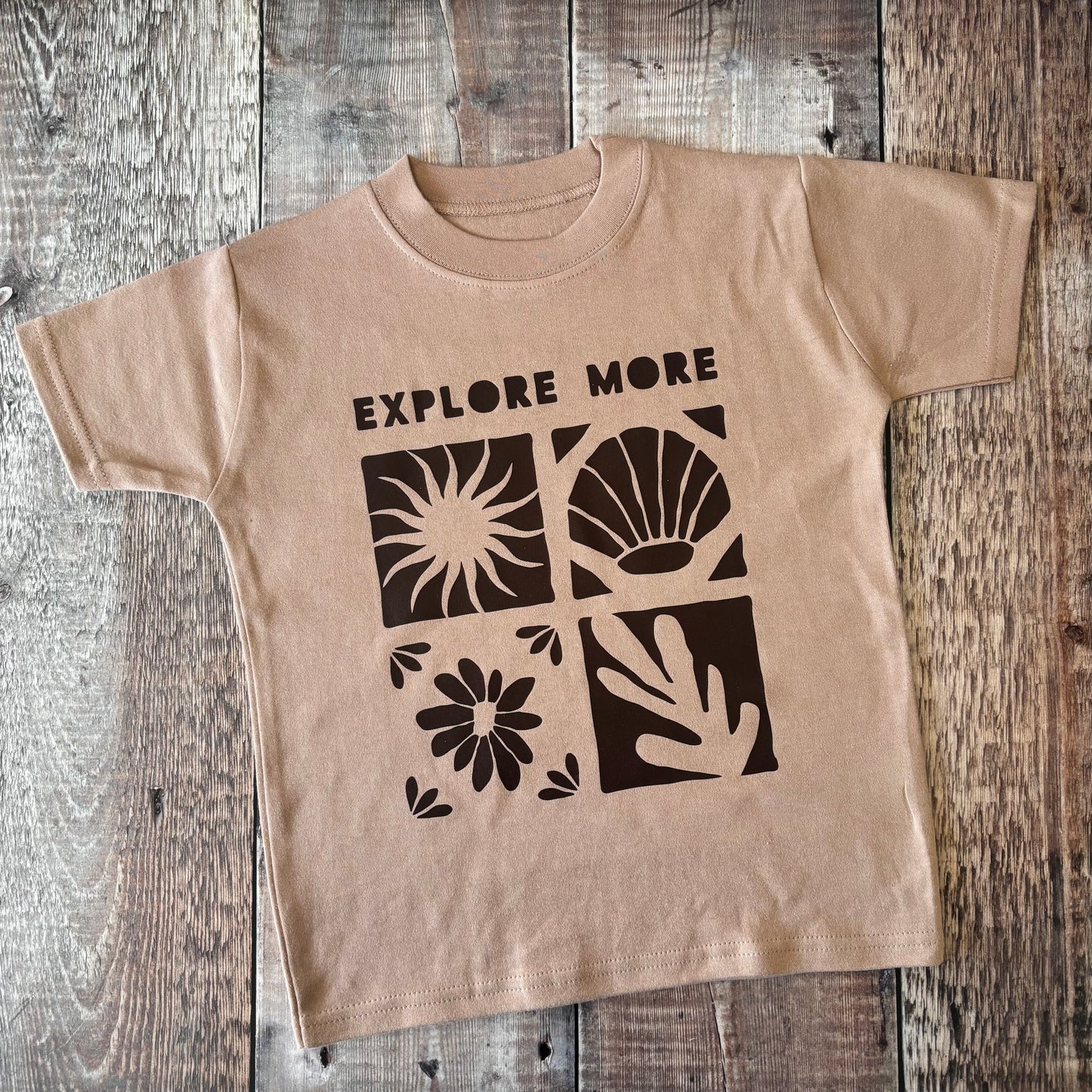 Explore More T-Shirt 5-6 years (choc txt)