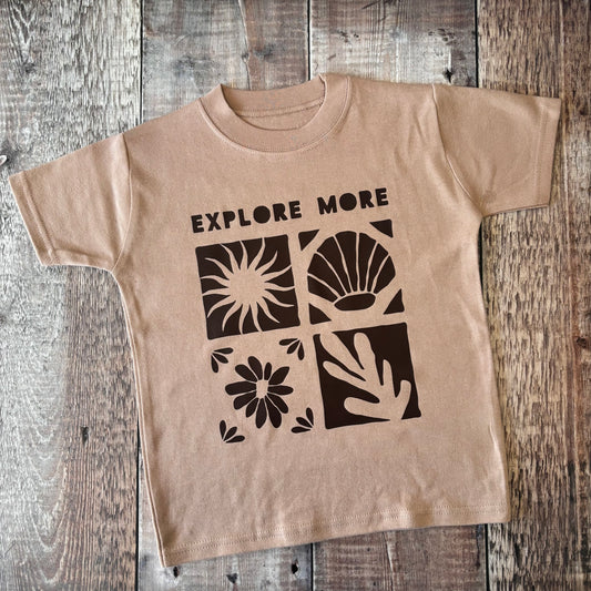 Explore More T-Shirt 5-6 years (choc txt)