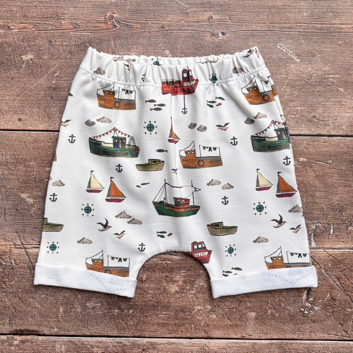 Fishing Boats Rolled Shorts 12-18m