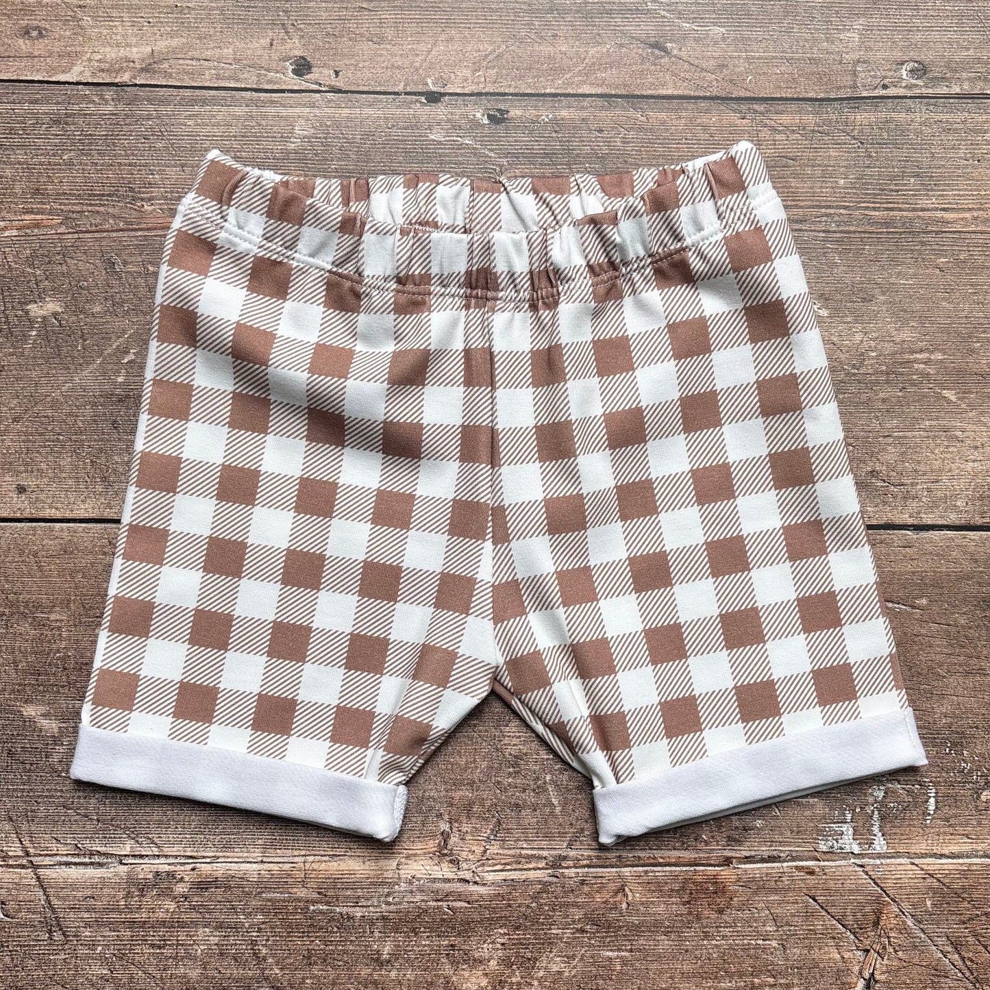 Mocha Gingham Child & Baby Shorts - Rolled or Hemmed