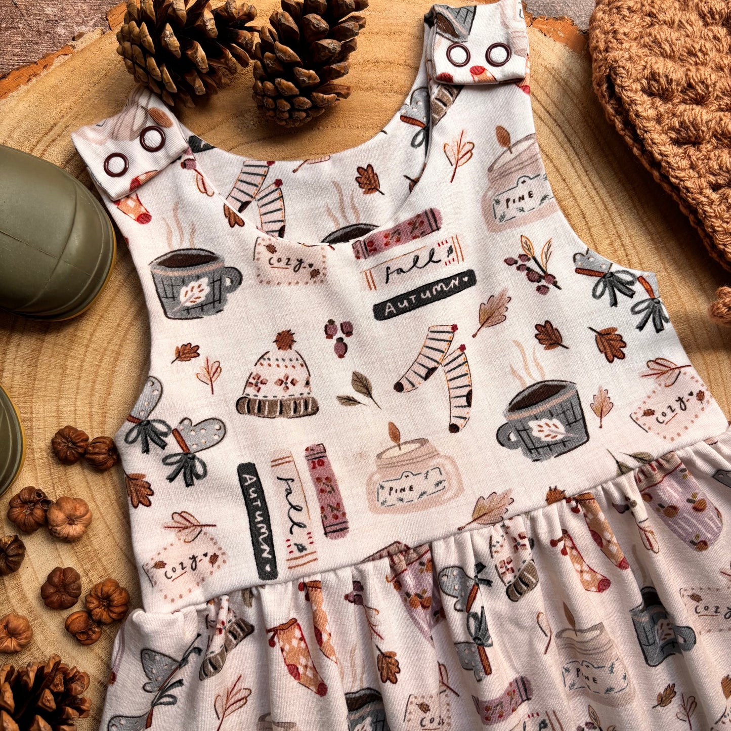 Autumn Girl Child & Baby Pinafore Dress