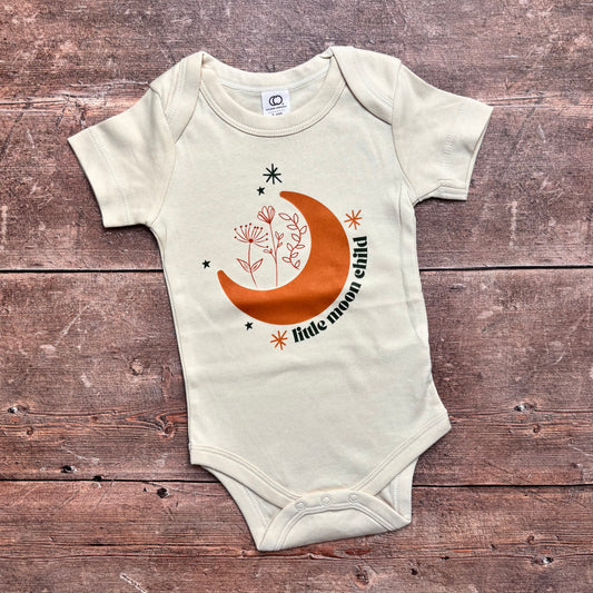 Little moon child short sleeve bodysuit 3-6m (natural)