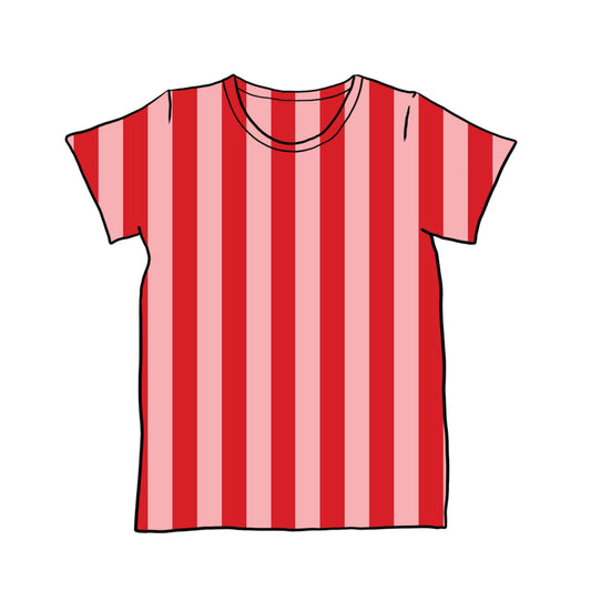 Pink & Red Stripes Child & Baby T-Shirt - Short or Long Sleeve