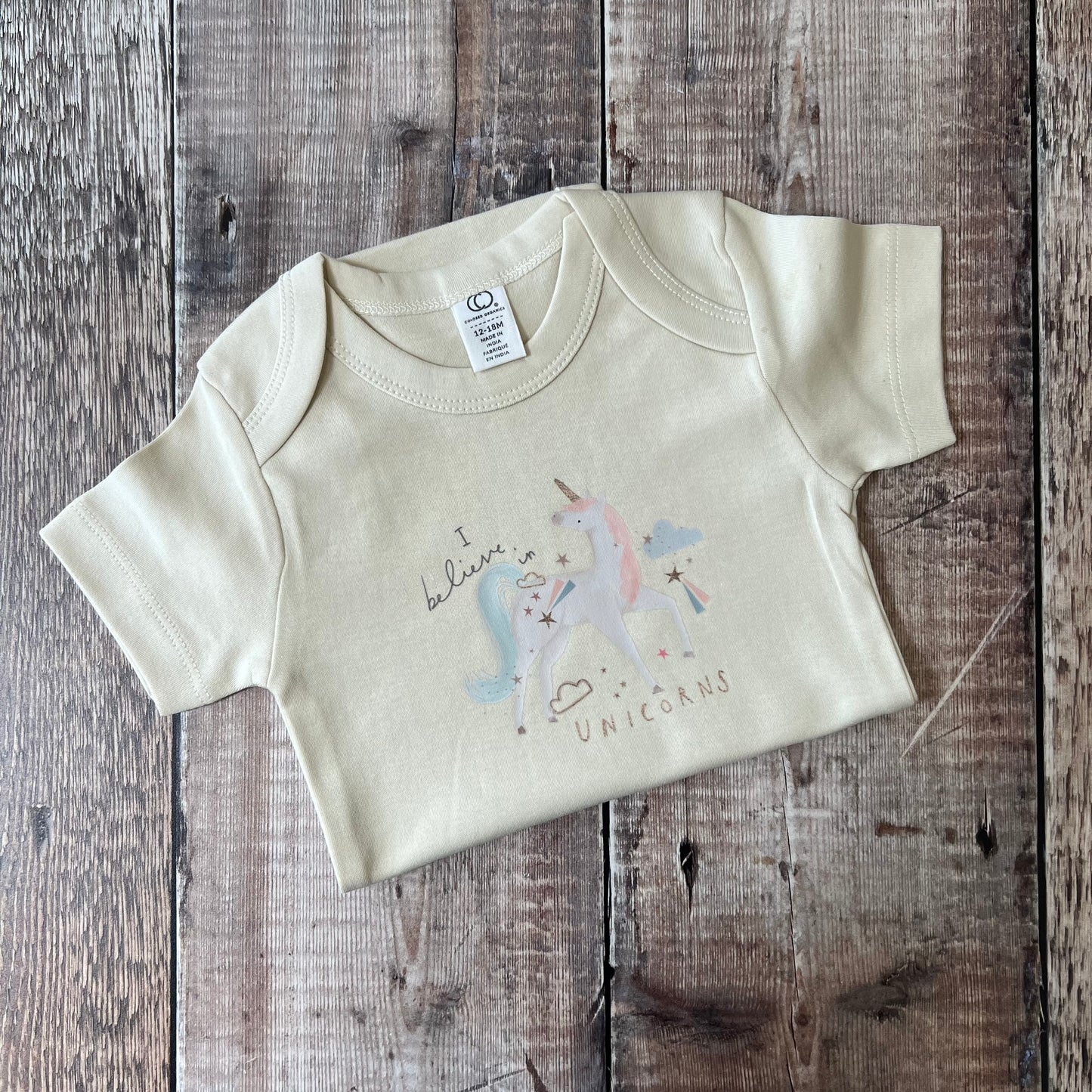 I believe in Unicorns Bodysuit 12-18m (Natural)