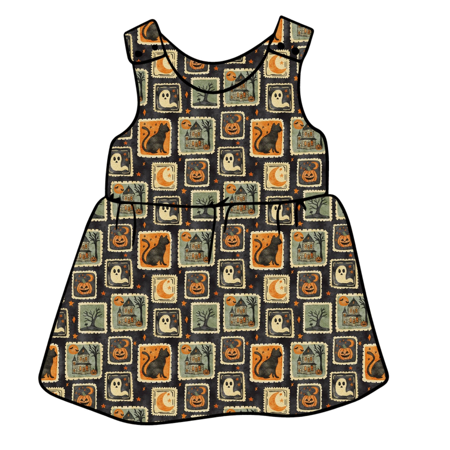 Halloween Stamps Child & Baby Pinafore Dress