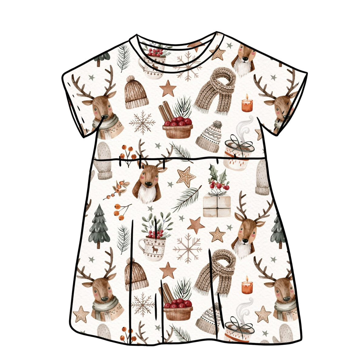 Cosy Christmas Child & Baby Sleeved Dress - 3 options