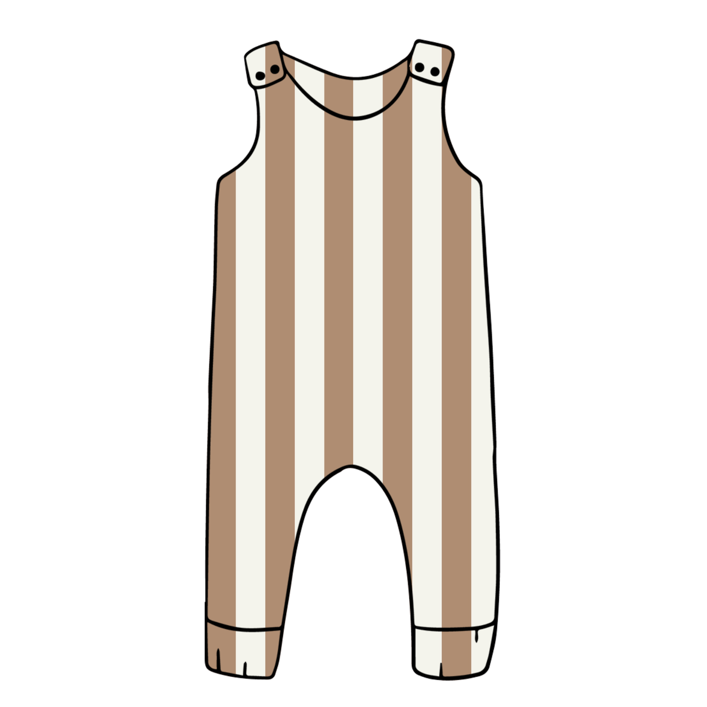 Taupe Stripes Child & Baby Full Length Romper