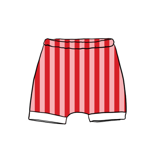 Pink & Red Stripes Child & Baby Shorts - Rolled or Hemmed