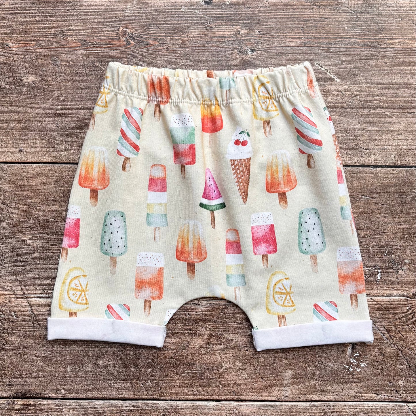 Ice Cream Rolled Shorts 12-18m