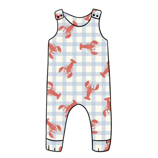 Gingham Lobster Child & Baby Full Length Romper