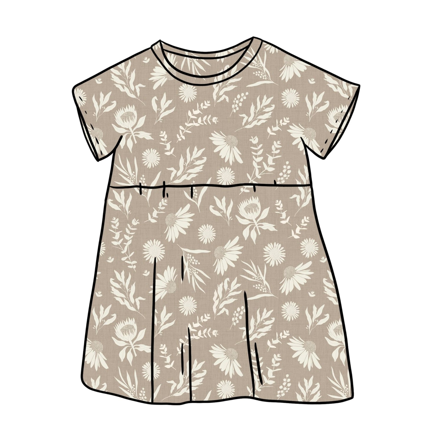 Linen Meadow Child & Baby Sleeved Dress - 3 options
