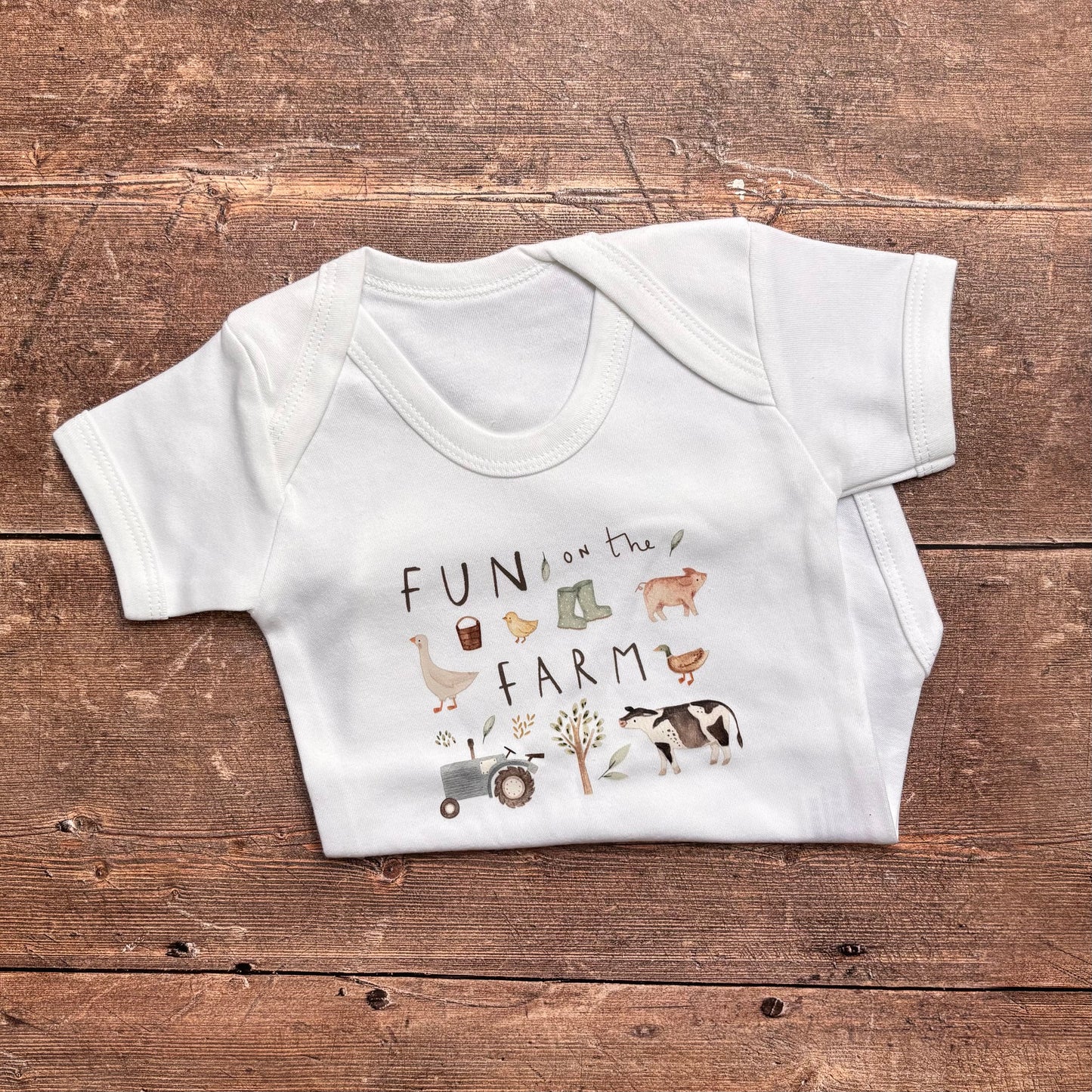 Fun on the farm short sleeve bodysuit 3-6m