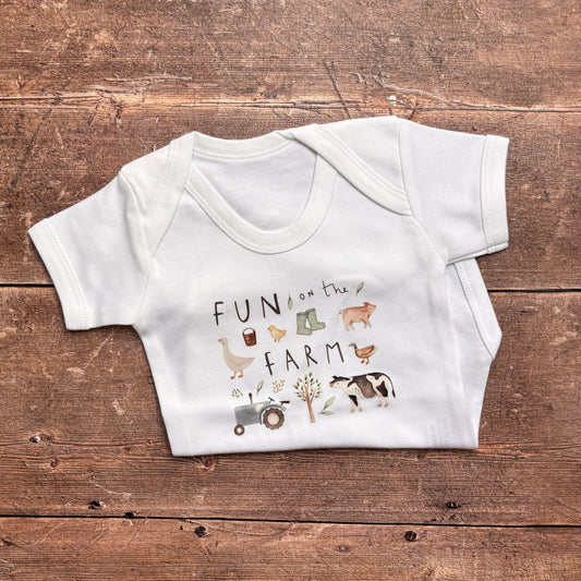 Fun on the farm short sleeve bodysuit 3-6m
