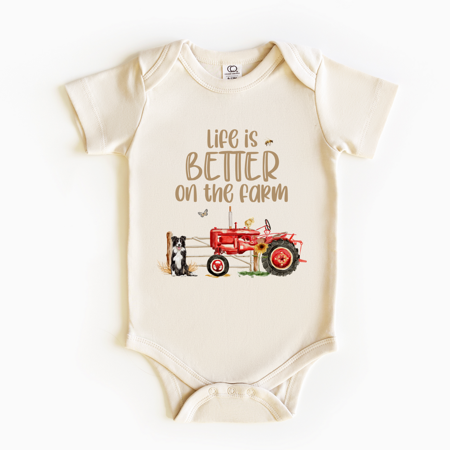 Life is better on the farm Baby Bodysuit