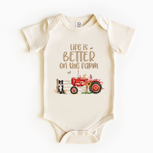 Load image into Gallery viewer, Life is better on the farm Baby Bodysuit
