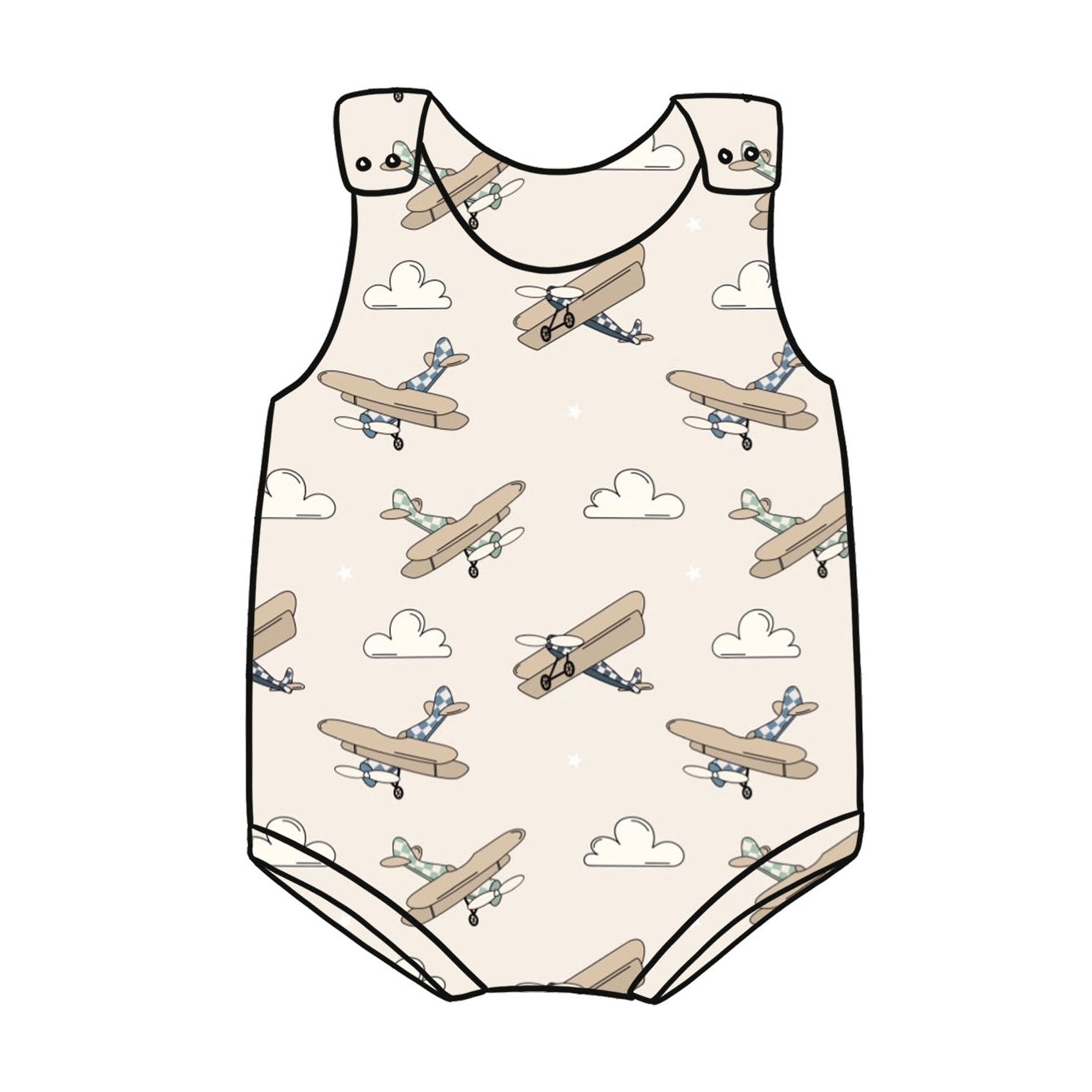 Vintage Airplanes Bloomer Romper