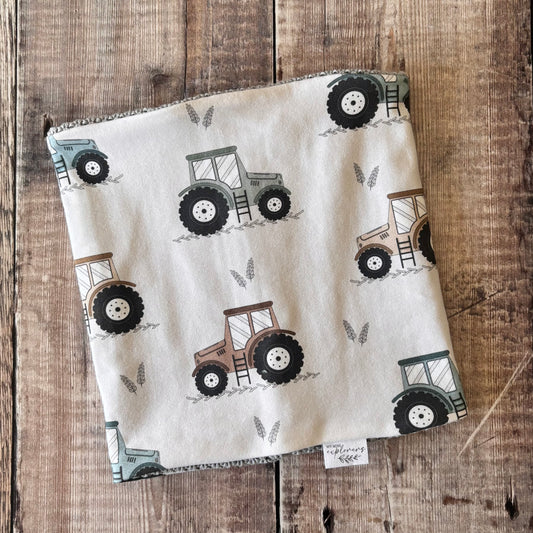 Little Tractors Snood 1-4 years (grey knit inside)