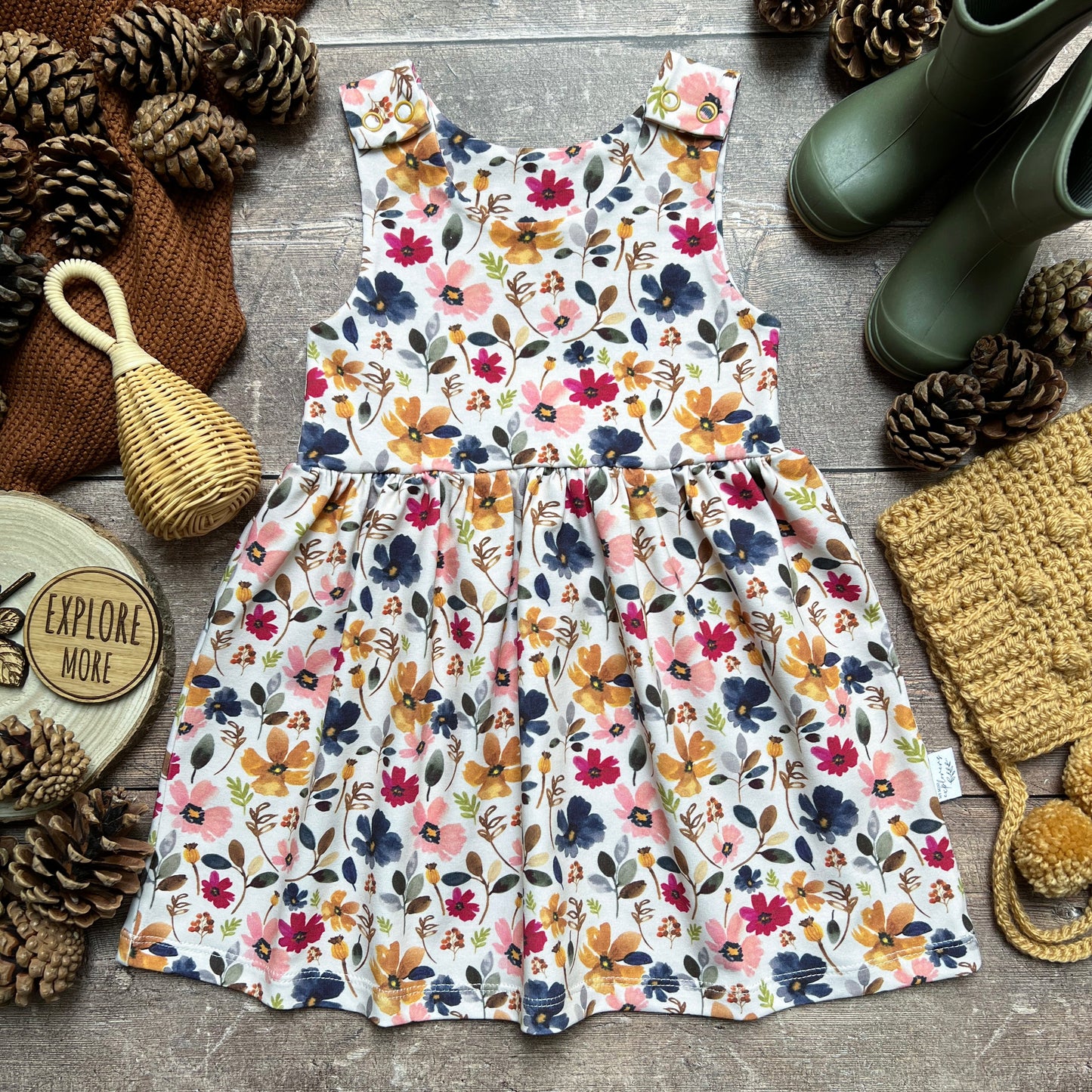Wild Floral Pinafore Dress